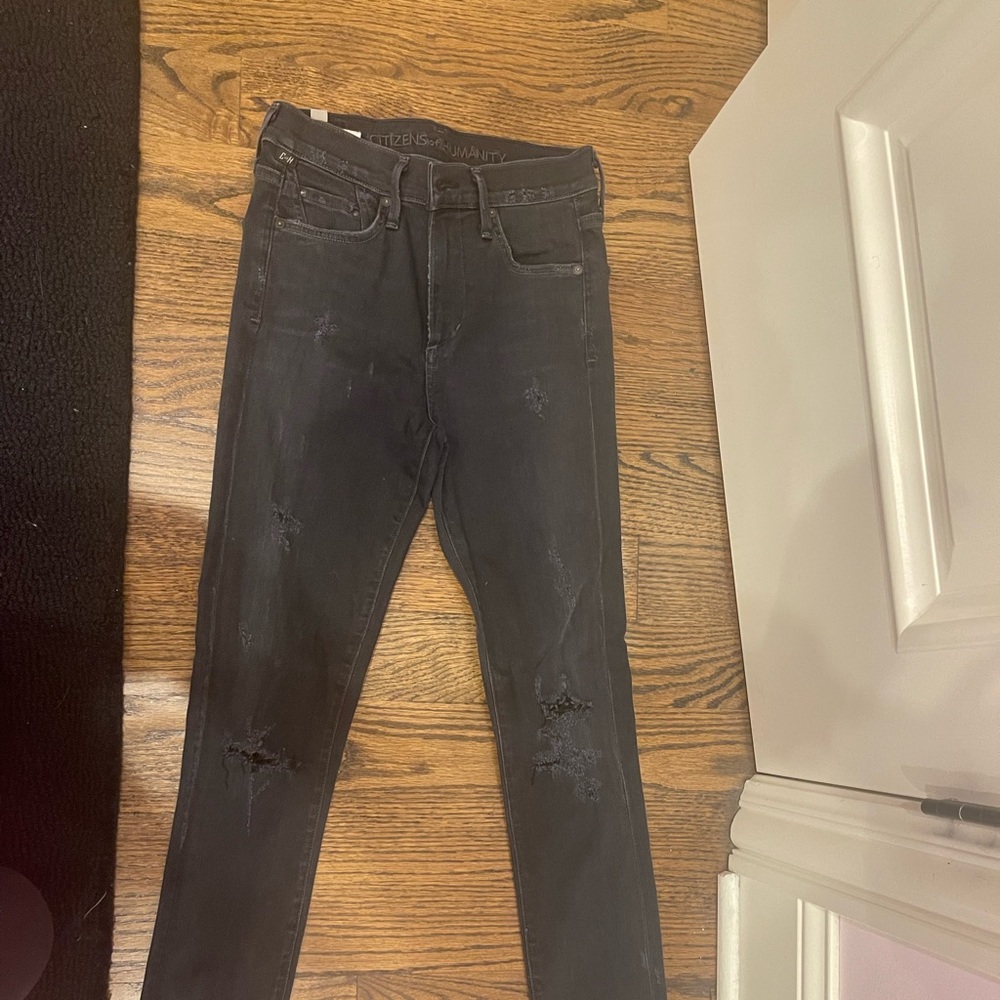 Rocket high rise skinny distressed jeans